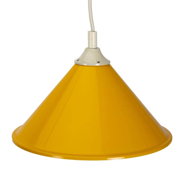 Space Age Yellow Cone Pendant Lamp, 1970s For Sale - Image 4 of 6