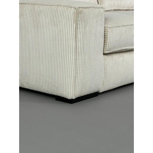 Two-Seater Sofa in Beige Velvet For Sale - Image 5 of 18