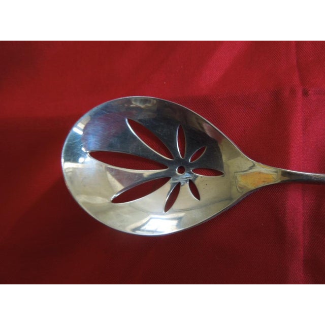 Modern 1960s Wallace Sterling Silver Bon Bon Nut Spoon - Spanish Lace Pattern For Sale - Image 3 of 5