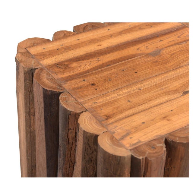 "Dimensions: 14"" W x 14"" D x 18"" H This piece utilizes old re-claimed woods and is handcrafted by artisans using basic...