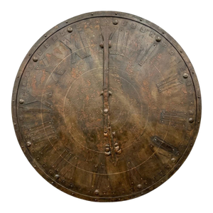 French Antique Oversized Iron Clock Face, 59” Diameter