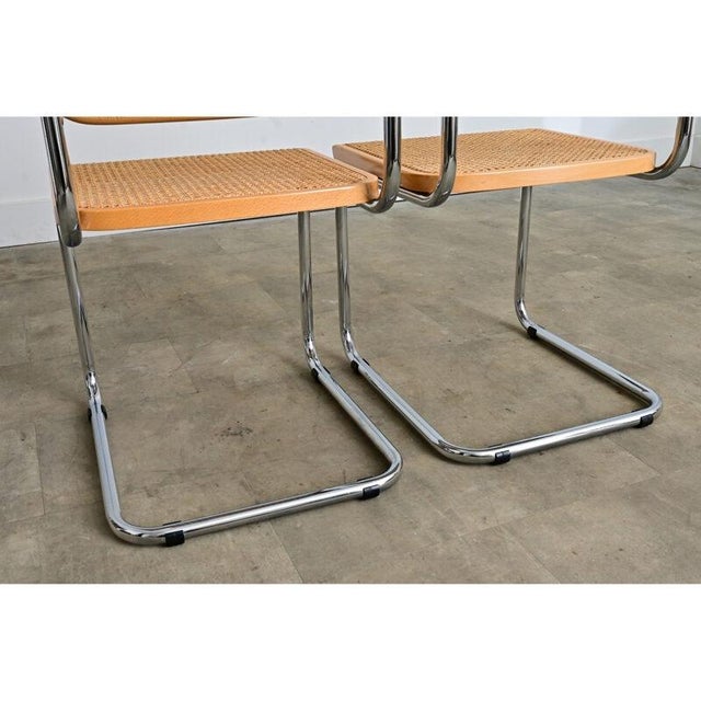 Pair of Italian Vintage Breuer Cesca Style Side Chairs With Cane Seats For Sale - Image 4 of 14