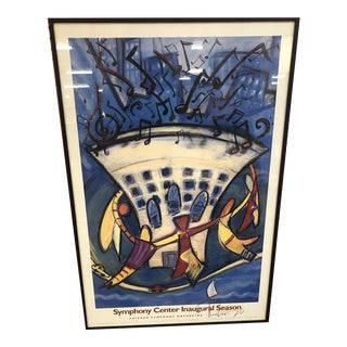 1997 Contemporary Chicago Symphony Center Poster, Framed For Sale