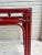 Vintage Red Split Reed and Rattan Glass Top Console Entry Table - Newly Painted For Sale In Mobile - Image 6 of 12
