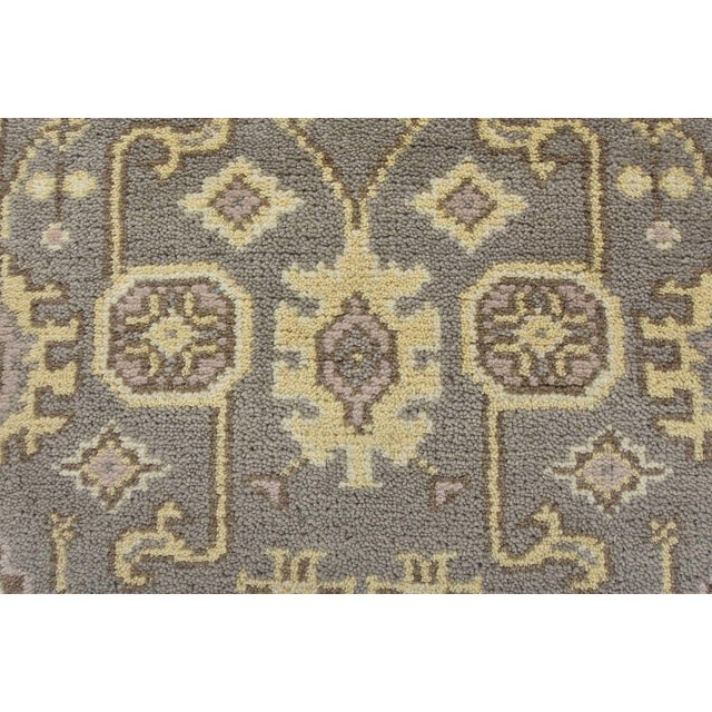 Gray Oushak Runner 2'6'' X 7'10'' Gray Wool Traditional Hand-Knotted Oriental Rug For Sale - Image 8 of 12