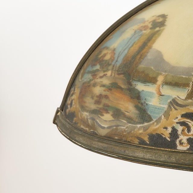 Bradley Hubbard Bradley & Hubbard Reverse-Painted Glass and Patinated Metal Scenic Table Lamp For Sale - Image 4 of 11