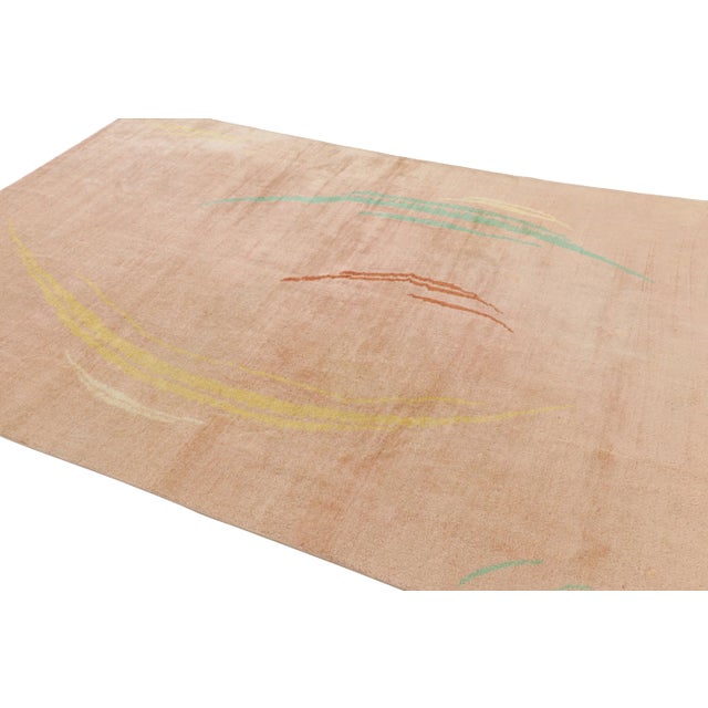 Rug & Kilim Vintage Zeki Müren Rug in Pink With Geometric Patterns | Rug & Kilim For Sale - Image 4 of 7