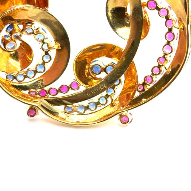 Mid 20th Century Cartier Retro Ruby and Sapphire Pendant For Sale In Chicago - Image 6 of 6