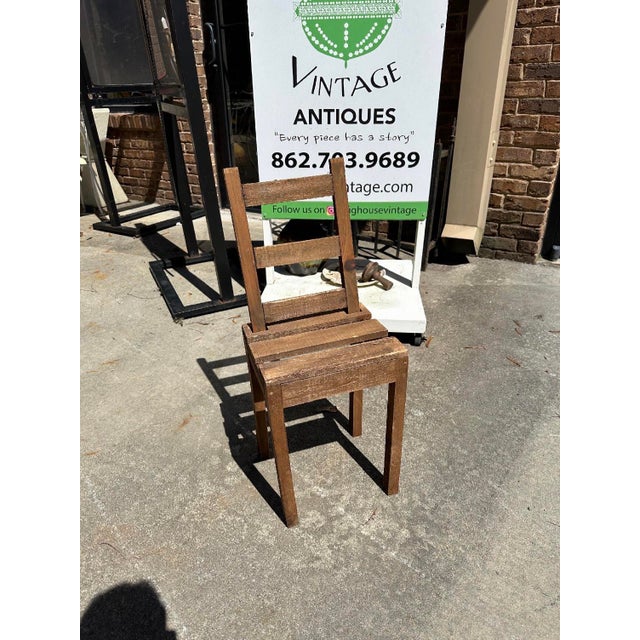 1970s Small Vintage Wooden Collapsible Chair For Sale - Image 5 of 8