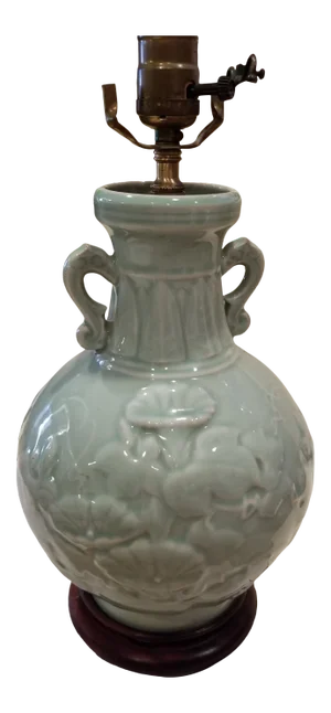 Vintage Chinese Celedon Lamp