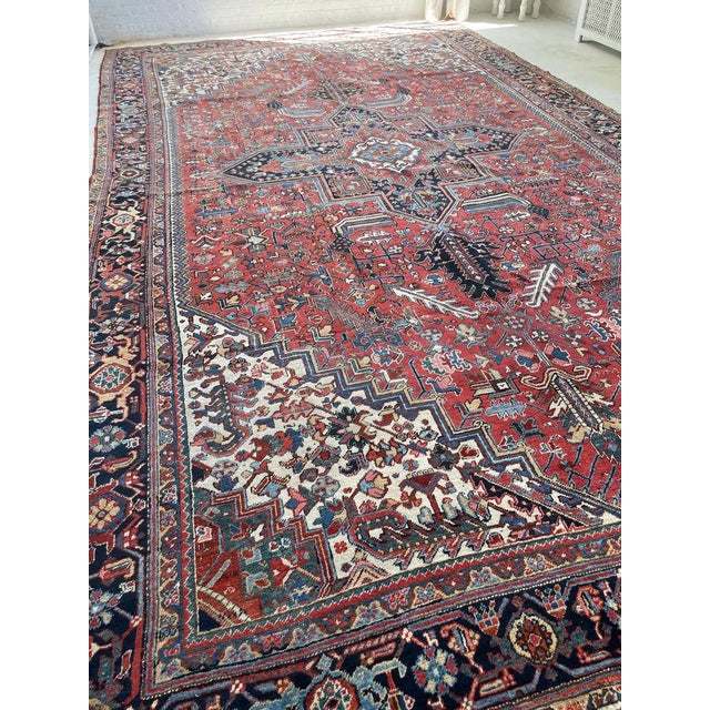 Persian Antique Heriz Palace Size Full of Life & Color Rug 11 x 18.8 For Sale - Image 3 of 13