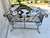 Vintage Iron Rolled Arm Garden Bench With Calla Lilies For Sale - Image 11 of 12