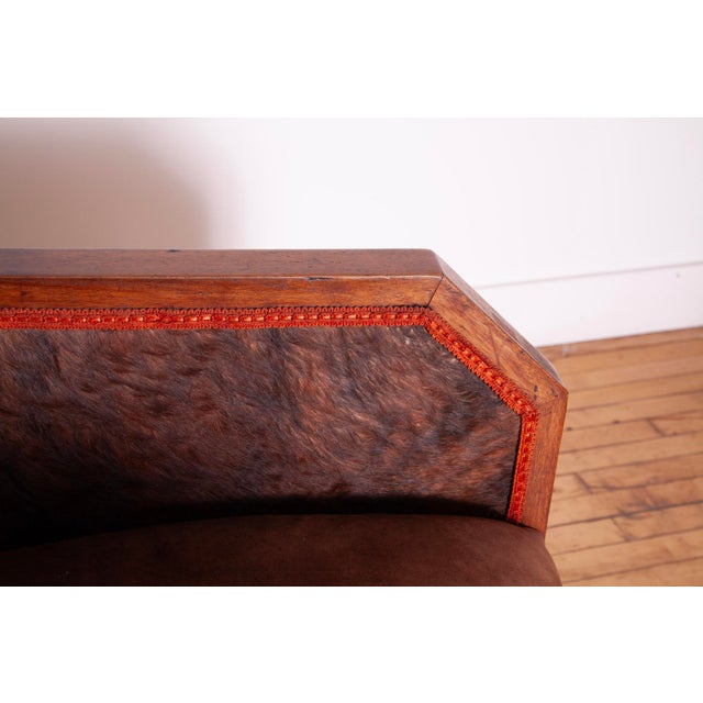 Pair of French Cubist Club Chairs in Leather and Hide, C. 1920s For Sale - Image 10 of 15