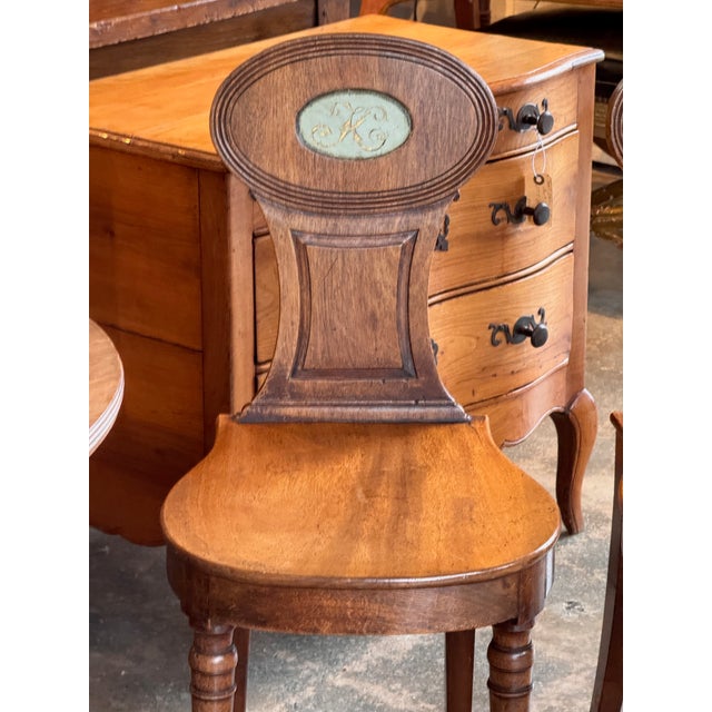 Pair of 19th Century English Hall Chairs For Sale - Image 4 of 14