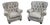 Pair of Leathercraft Inc. Distressed Gray Tufted Leather Recliner Club Chairs For Sale