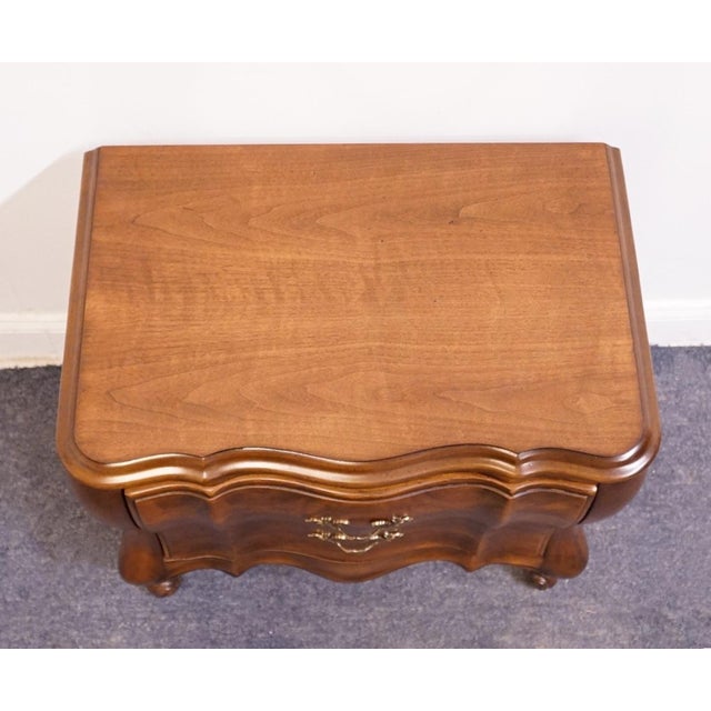 White of Mebane Lorraine IV Collection Solid Cherry 25" Two Drawer Bombe Chest Nightstand For Sale - Image 10 of 13