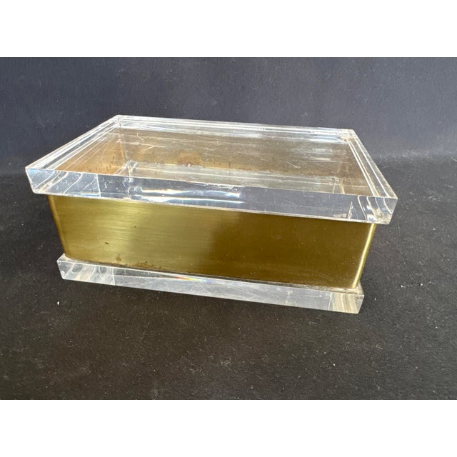 1970s Acrylic Glass and Brass Box by Philippe Cheverny, 1970s For Sale - Image 5 of 6