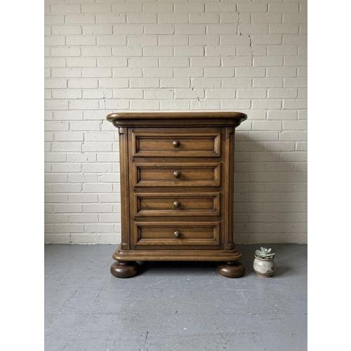 Brown Dutch Brutalist Oak Tallboy or Chest of Drawers, 20th Century For Sale - Image 8 of 8