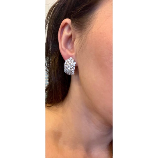 1960s 12 Carat Diamond Cocktail Stud Earrings in 18 Karat White Gold For Sale - Image 14 of 18