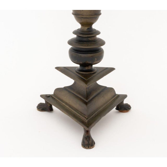 Italian Baroque Bronze Altar Candlesticks, C. 1600 For Sale - Image 10 of 11