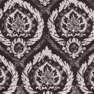 Schumacher Abaza Resist Fabric in Charcoal For Sale