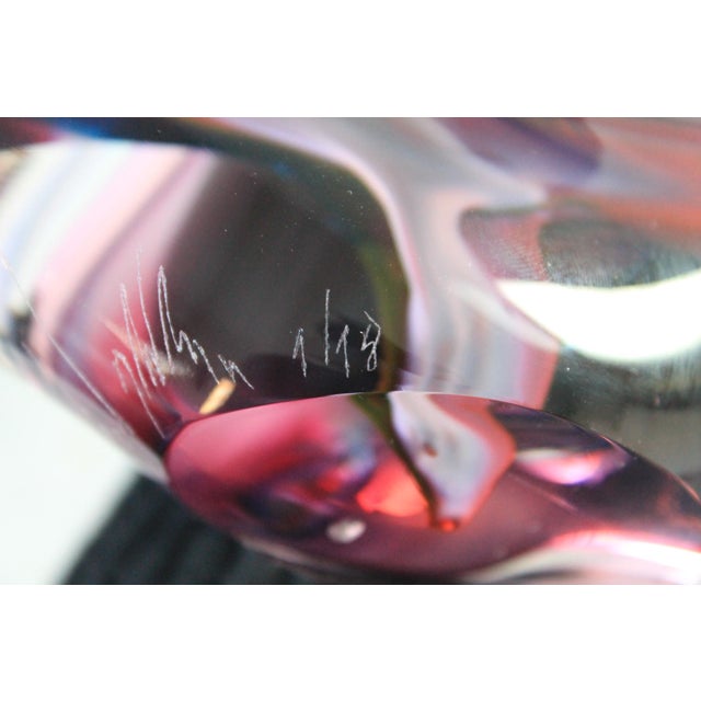David Goldhagen Free-Form Amethyst Art Glass Sculpture For Sale - Image 13 of 14