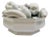 1960 Italian White Trompe L’Oeil Ceramic Fruit Bowl Topiary Centerpiece For Sale