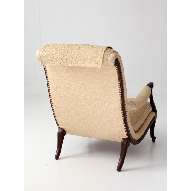 Vintage French Provincial Upholstered Lounge Chair For Sale - Image 9 of 18