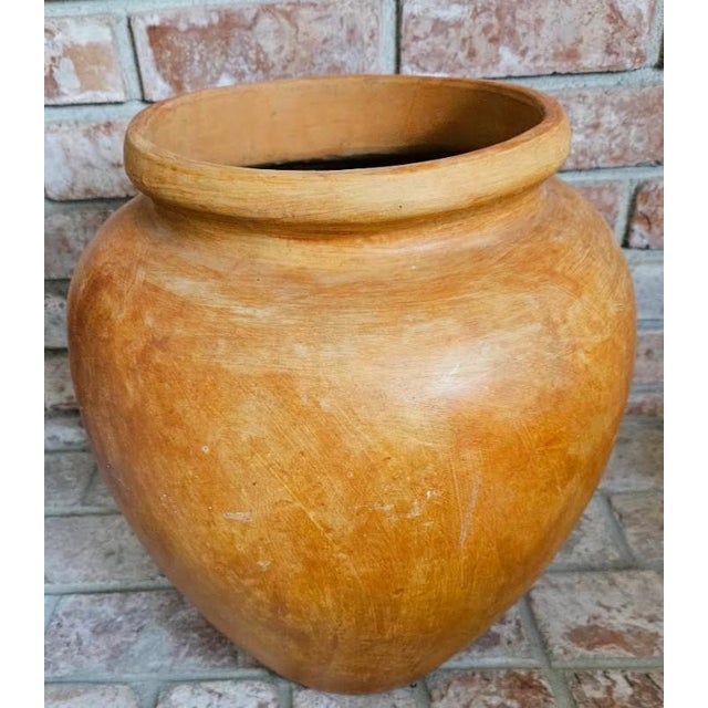 Sculpture Materials Vintage 1970s Mexican Artistic Hand Made Glazed Clay Water Jug Pot Planter For Sale - Image 7 of 9