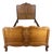 Vintage French Louis XVI Style Oak Single Bed Frame with Carved Headboard For Sale