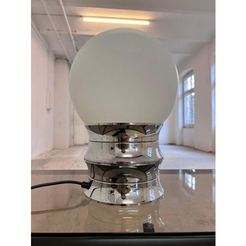 Table Lamp in Chrome Opal Glass from VEB Narva For Sale - Image 3 of 11