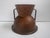 Vintage vase marked “Flemish Copper / B.M. Co. / 5012,” featuring a flared trumpet-shaped neck, rounded lower body, and...