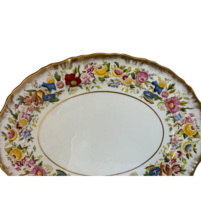 Vintage Hammersley "Queen Anne" Bone China 16" Oval Serving Platter Made in England 1940s-1950s. Approx. 1 7/8" High x 16"...