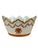 Lowestoft Monteith cachepot by Mottahedeh featuring an oval form with gilded scalloped crown shaped edge and painted with...