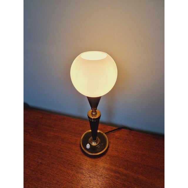 Table Lamp in Black Lacquered Metal, 1950s For Sale - Image 9 of 17