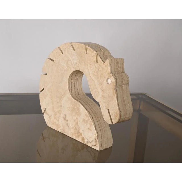 Italian Travertine Marble Horse Sculpture from Fratelli Mannelli, Italy, 1970s For Sale - Image 12 of 18