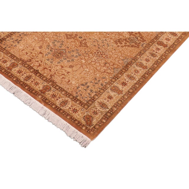 Shabby Chic Shabby Chic 1990's Pak-Persian Gold/Beige Wool Rug - 4'7'' X 6'9'' For Sale - Image 3 of 9