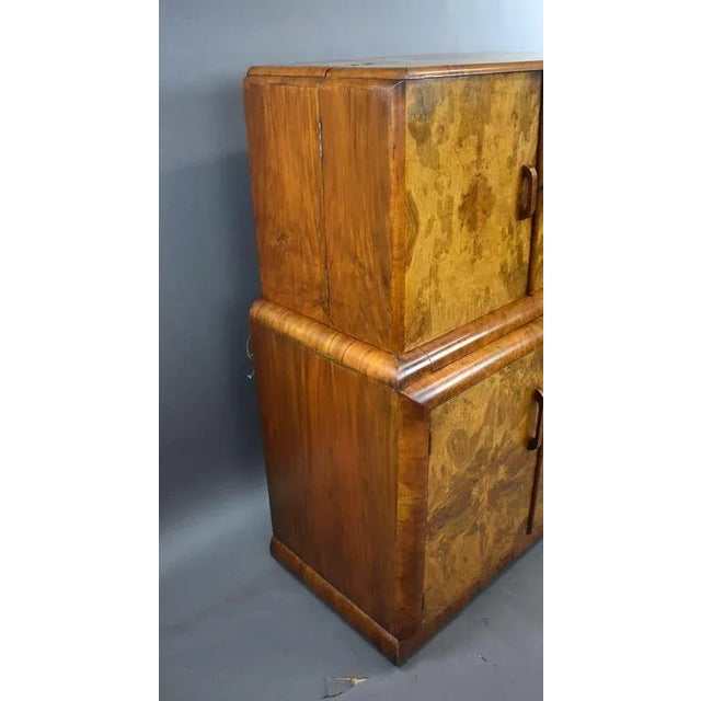 Art Deco Burr Walnut Cocktail Cabinet, 1930s For Sale - Image 3 of 10