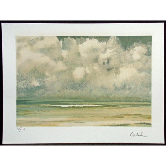 French 1980s French Impressionist Style Seascape Lithograph For Sale - Image 3 of 4