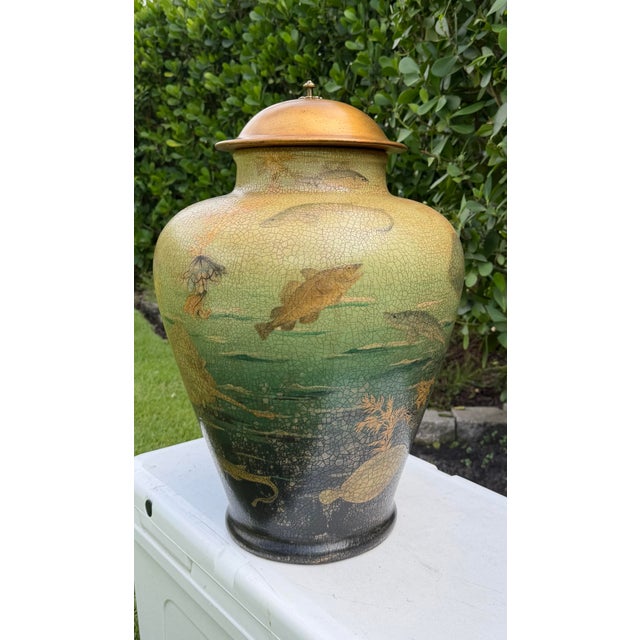 Tommy Bahama Vintage Oversized Fish Motif Lidded Jar For Sale - Image 4 of 12
