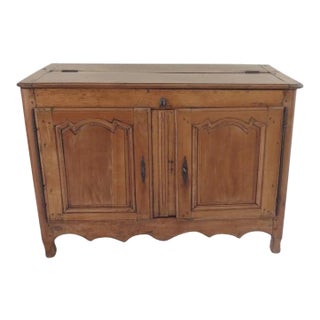 French Country Provincial Pear Wood Buffet Two Door Lift Top For Sale