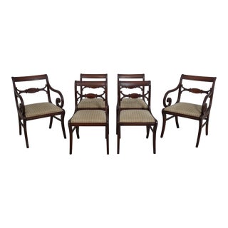 Set of 6 Vintage 1940s Mahogany Dining Room Chairs For Sale