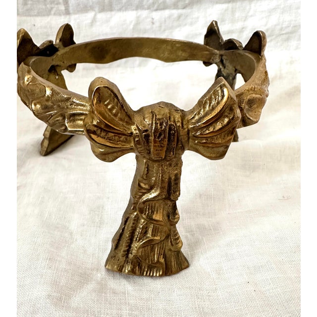 Vintage Brass Ribbon Bowl Display For Sale - Image 4 of 5