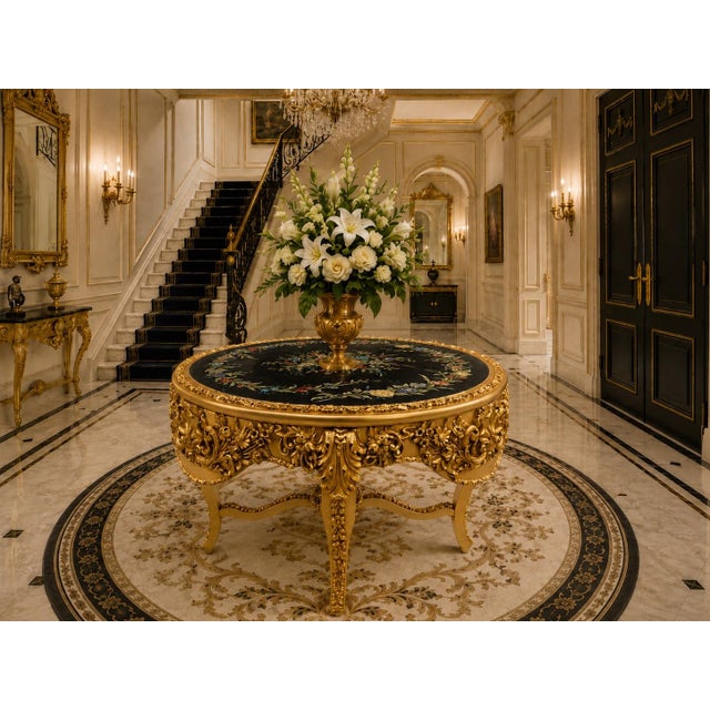 Late 20c Italian Artisan Baroque Gold Beech Center Table For Sale - Image 9 of 9
