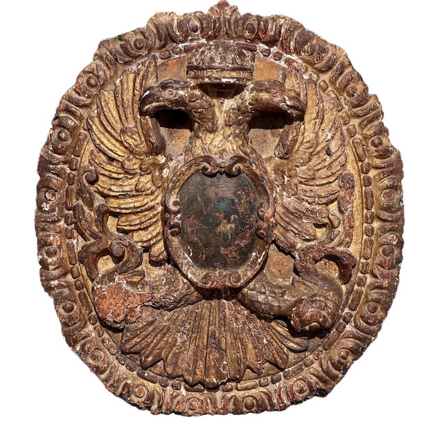 18th Century Carved Wood Heraldic Coat of Arms For Sale
