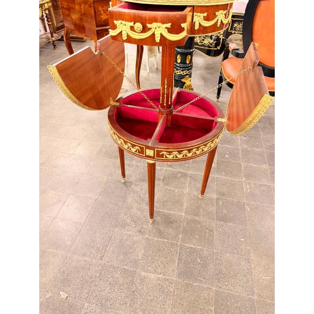 Red Vintage Two-Tier Mahogany Dessert Trolley on Casters For Sale - Image 8 of 10