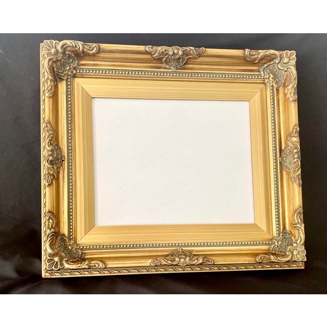 Vintage Exquistely Elgant Ornate Gold Gilt Style Wood Picture Frame - Fits 8x10 For Sale - Image 16 of 17