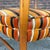 Wood Maxwell Royal Orange and Brown Striped Mid-Century Modern High Back Arm Chair For Sale - Image 7 of 12