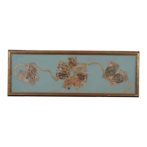 Antique French Baptiste Paul Bp Grimaud Framed Shadowbox Playing Cards 31"
