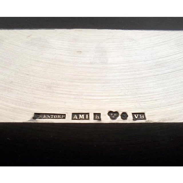 Black Large Vintage Isolit Tray with Silver Decor by Tiddit Wendt for Perstorp, 1970s For Sale - Image 8 of 9